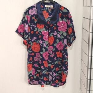 Vintage Victoria's Secret Gold Label Floral Cottagecore Sleep Shirt Size M/L
